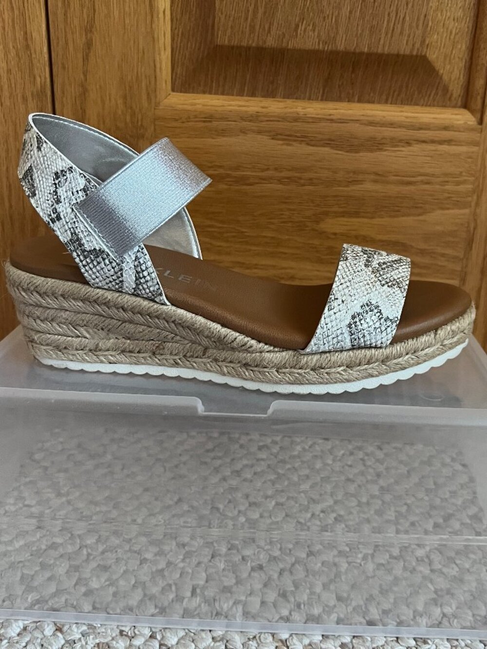 ANNE KLEIN -- Cait Snake-Print Espadrille Wedge Sandal -- Excellent Condition - Picture 7 of 12